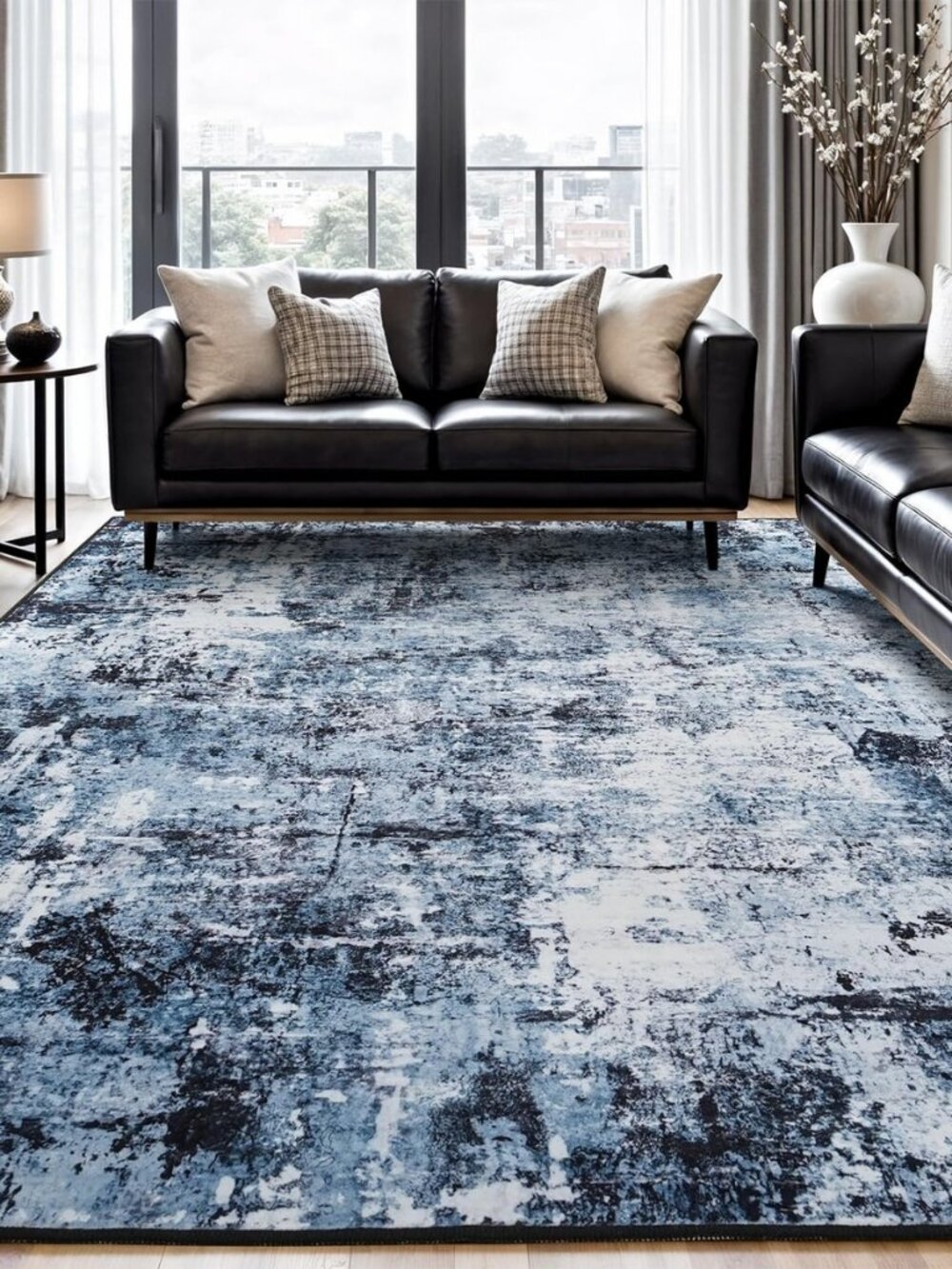 8x10 Area Rugs for Living Room, Washable Large Rug Stain-Resistant Low Pile